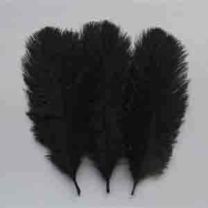 Ostrich Feather Plume - BLACK - FEKETE